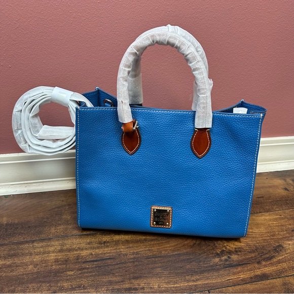 NWT Dooney Bourke Pebble Leather Janine Tote Large Persian Blue
